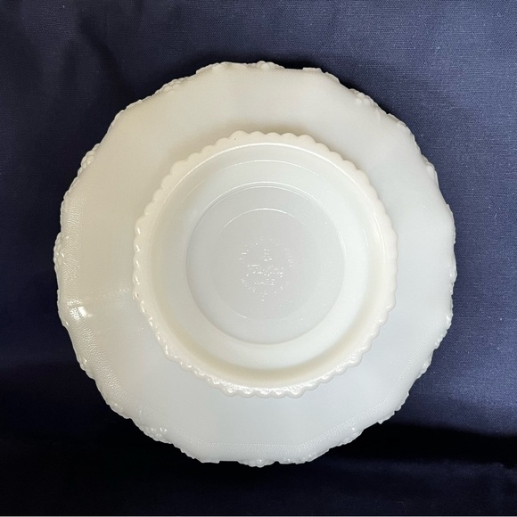 Vintage Footed Milk Glass Bowl - Picture 4 of 11